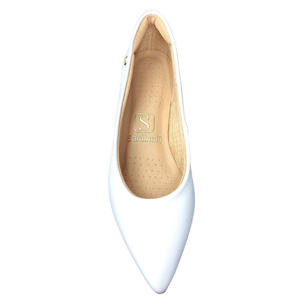Sapato Santinelli Scarpin Salto Bloco 1474-001 Branco Branco 4