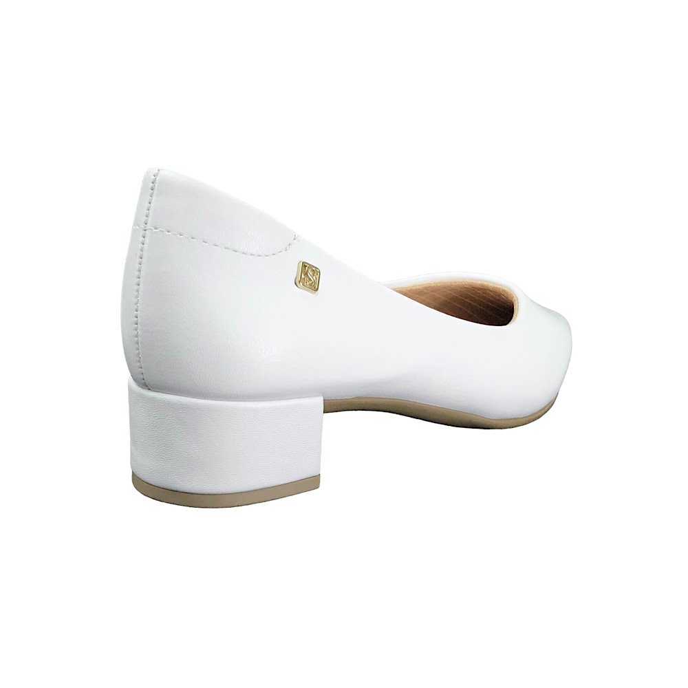 Sapato Santinelli Scarpin Salto Bloco 1474-001 Branco Branco 5