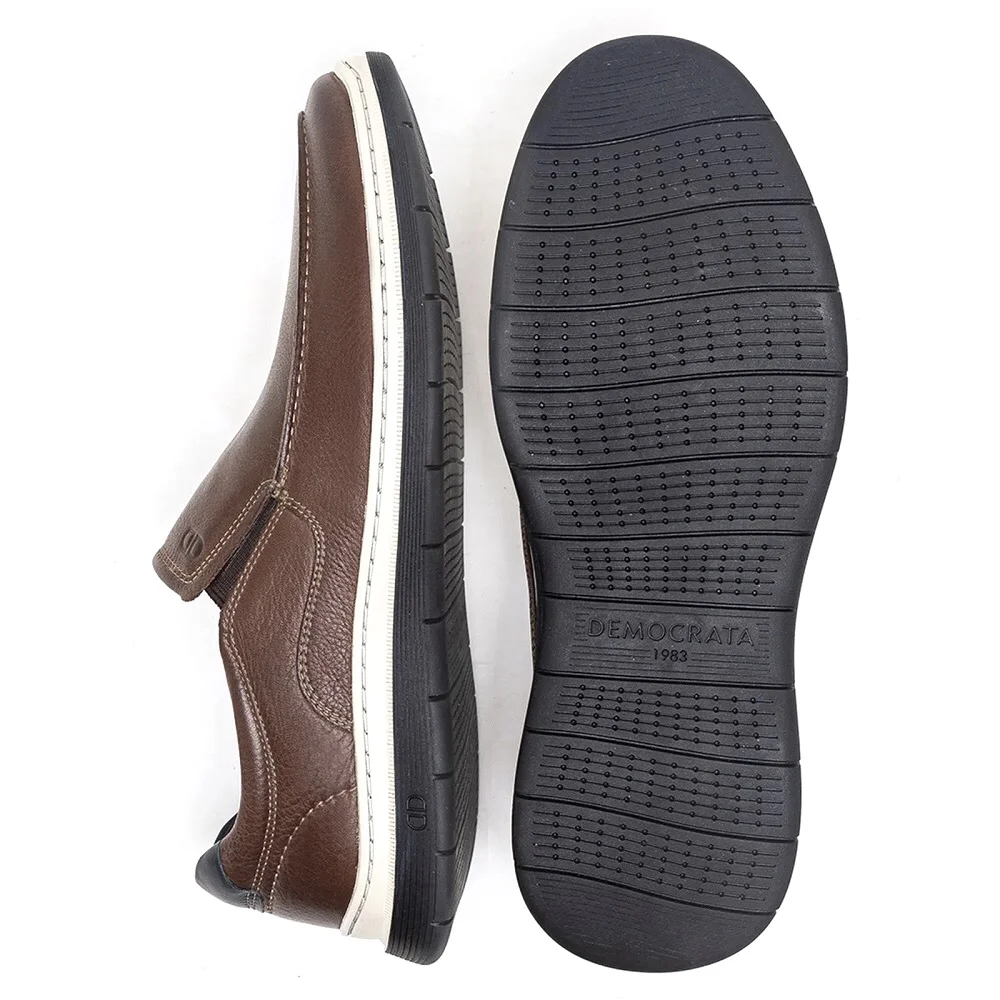 Sapatênis Democrata Casual Easy Leave 245201 Conhaque Marrom 4