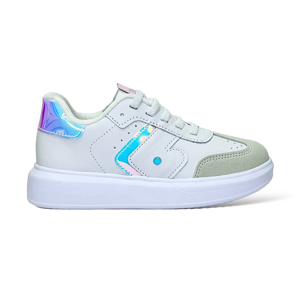Tênis Bibi Glam Couro 1109296 Branco/Holográfico  Branco 2