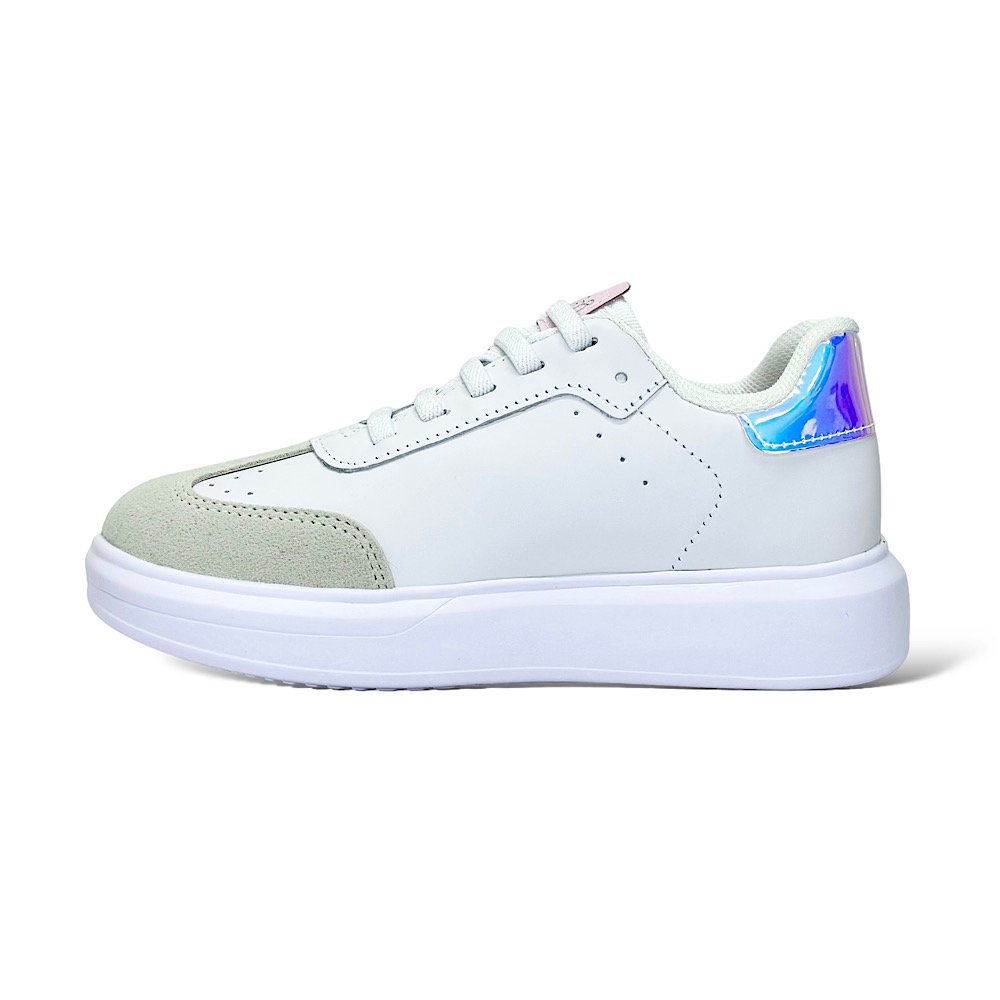 Tênis Bibi Glam Couro 1109296 Branco/Holográfico  Branco 3