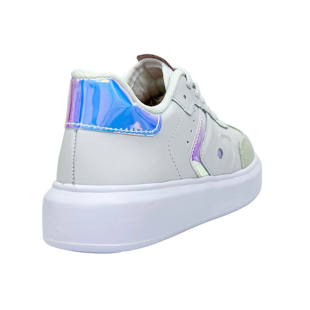 Tênis Bibi Glam Couro 1109296 Branco/Holográfico  Branco 5