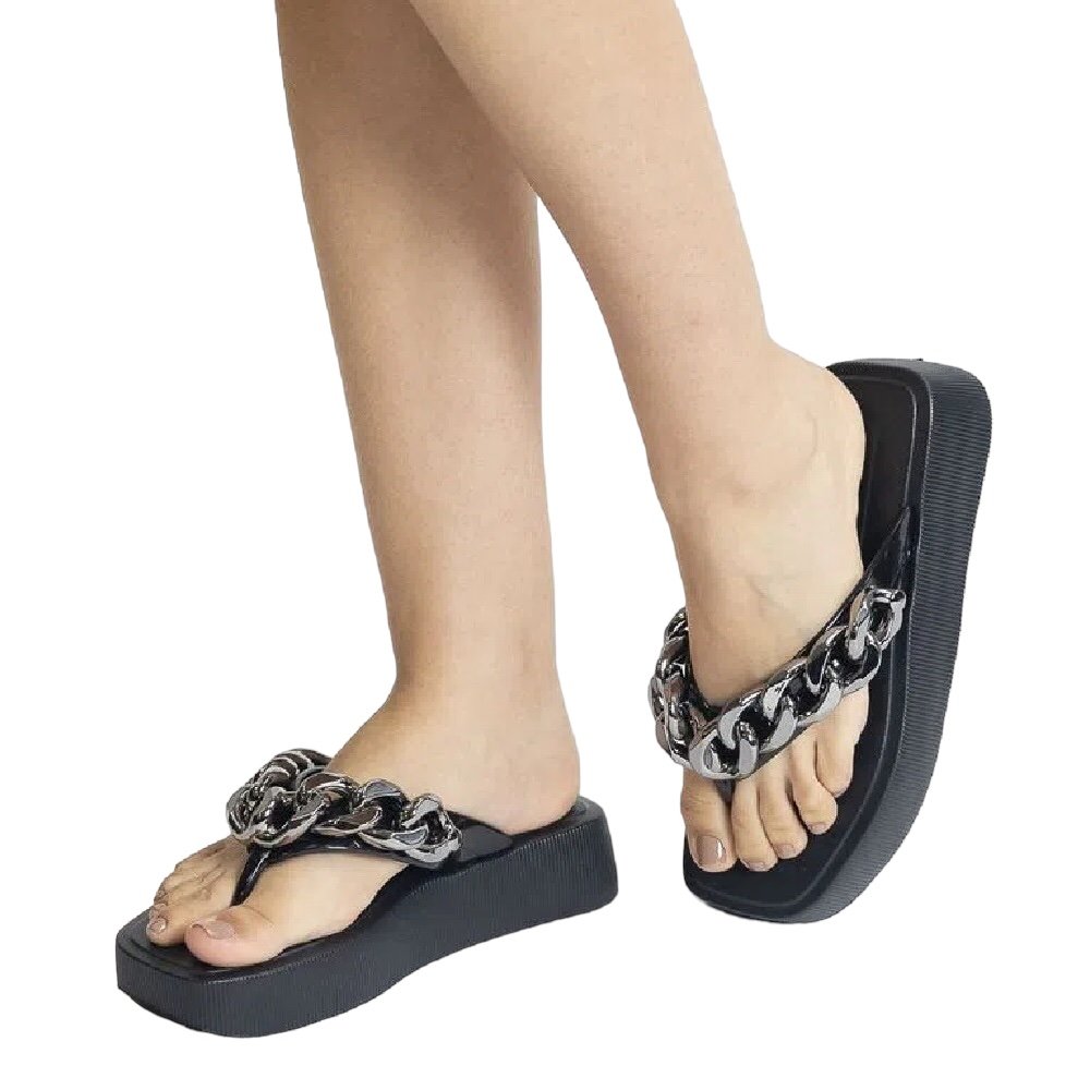 Chinelo Petite Jolie Hit Plataforma PJ6515 Preto Preto 4