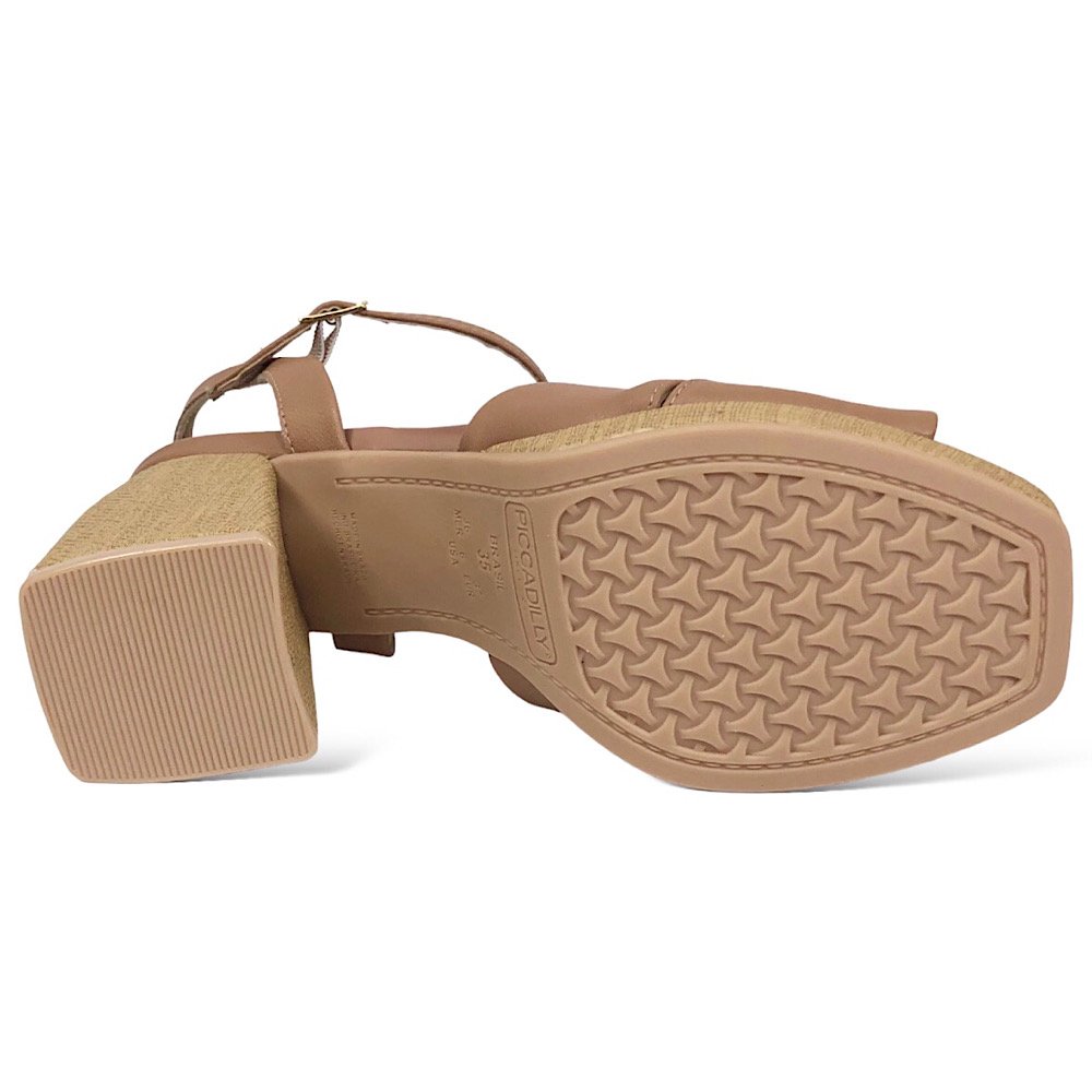 Sandália Piccadilly Eloisa Salto Bloco 771002 Amêndoa Marrom 6