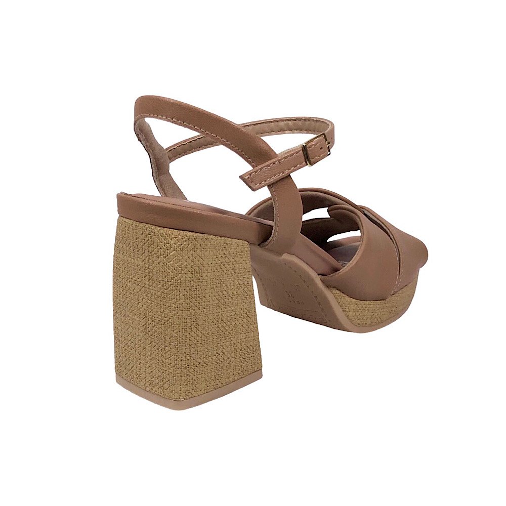 Sandália Piccadilly Eloisa Salto Bloco 771002 Amêndoa 5