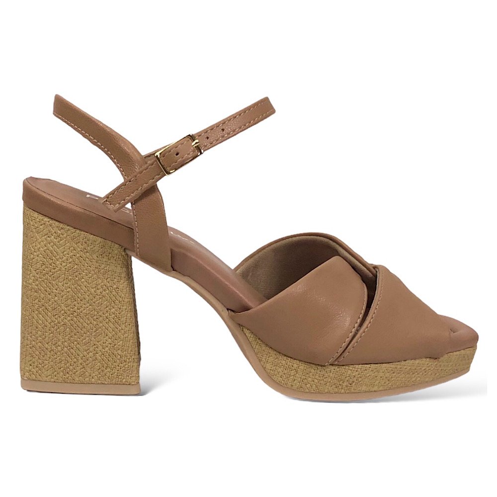 Sandália Piccadilly Eloisa Salto Bloco 771002 Amêndoa Marrom 2