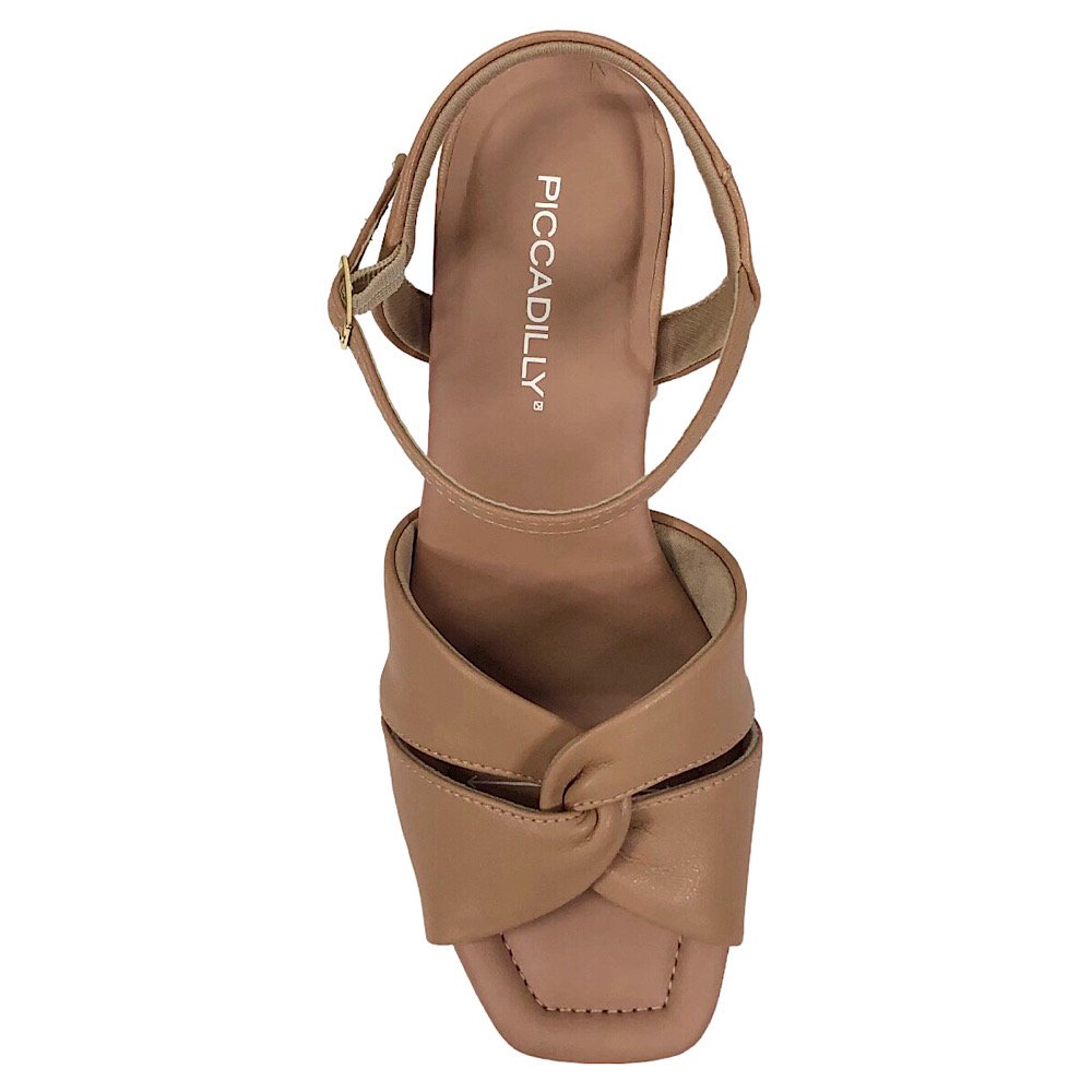 Sandália Piccadilly Eloisa Salto Bloco 771002 Amêndoa Marrom 4