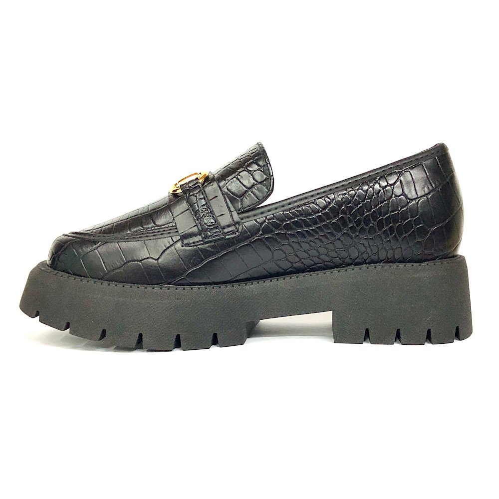 Sapato Vizzano Loafer Croco 1413.102 Preto Preto 3