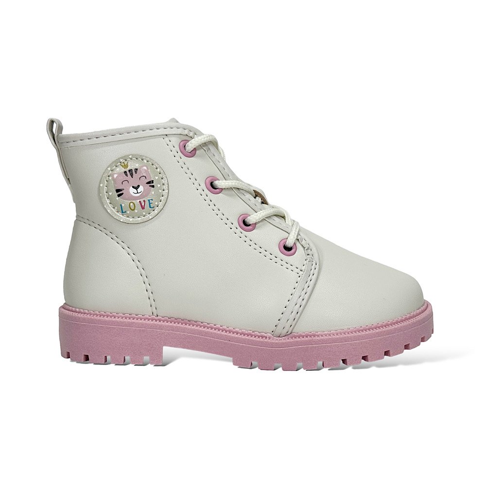 Bota Molekinha Coturno Bebê 2126.525 Off White Branco 2