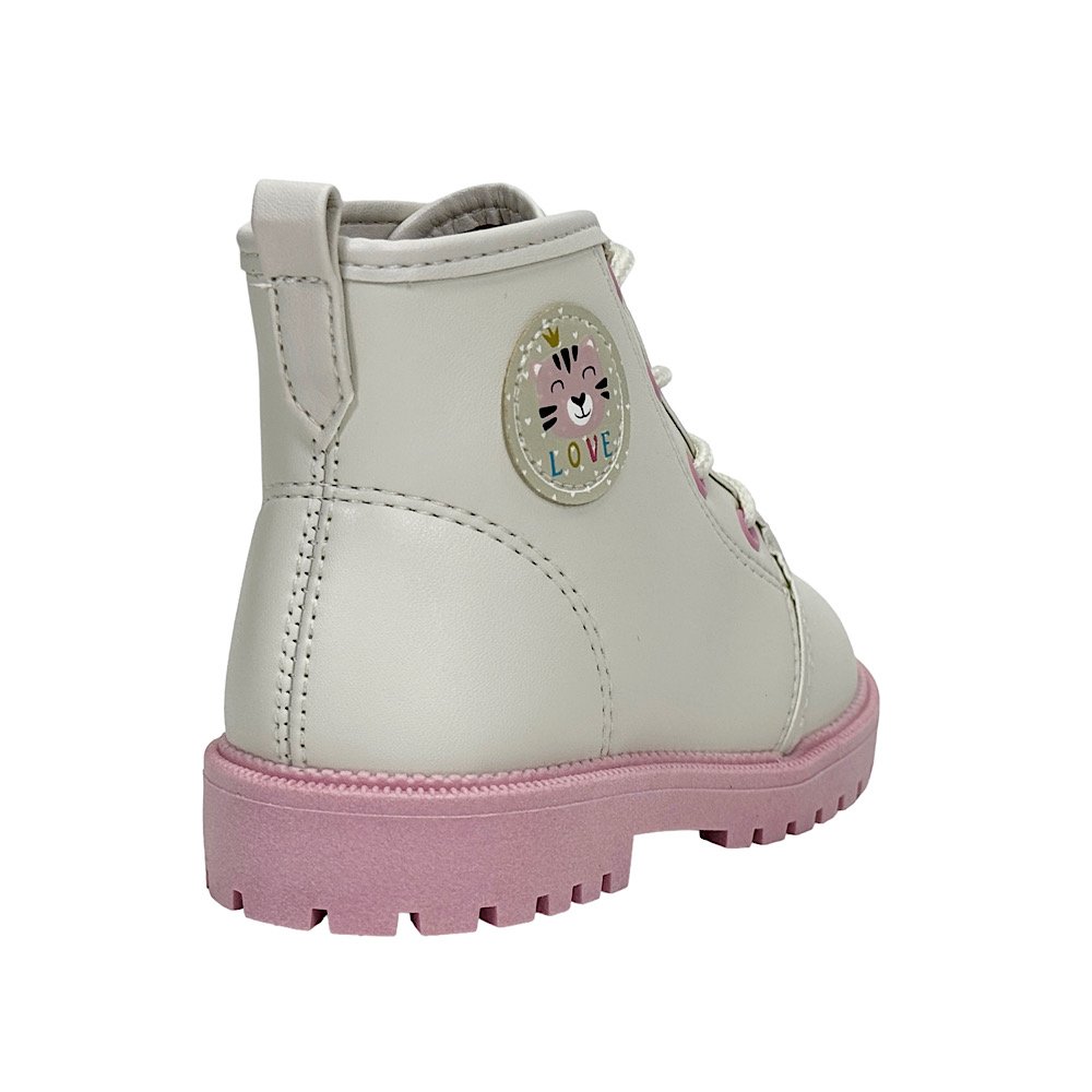 Bota Molekinha Coturno Bebê 2126.525 Off White Branco 5