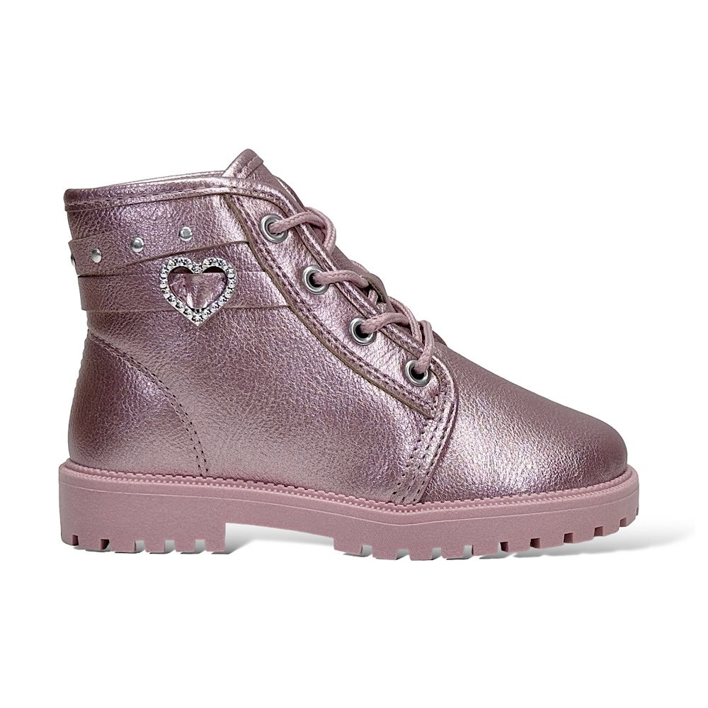 Bota Molekinha Coturno Bebê 2126.526 Rosa Metalizado Rosa 2