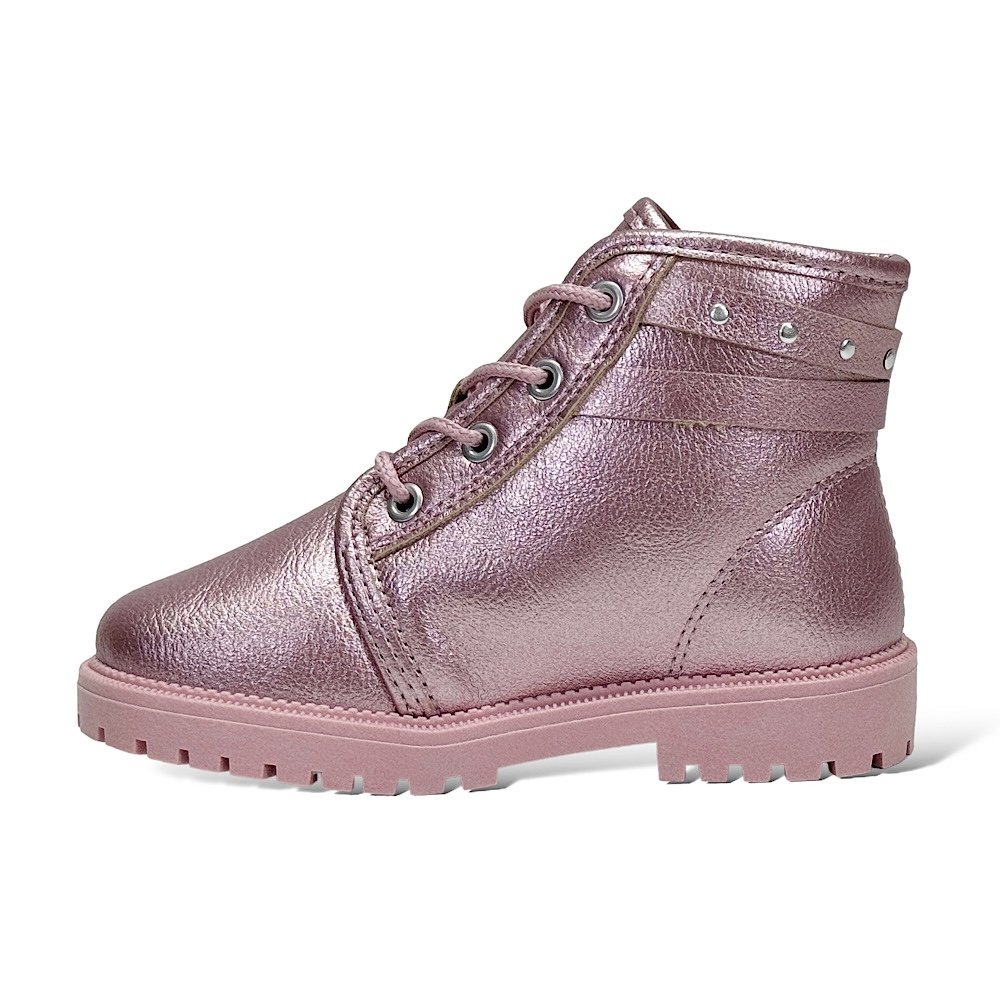 Bota Molekinha Coturno Bebê 2126.526 Rosa Metalizado Rosa 3