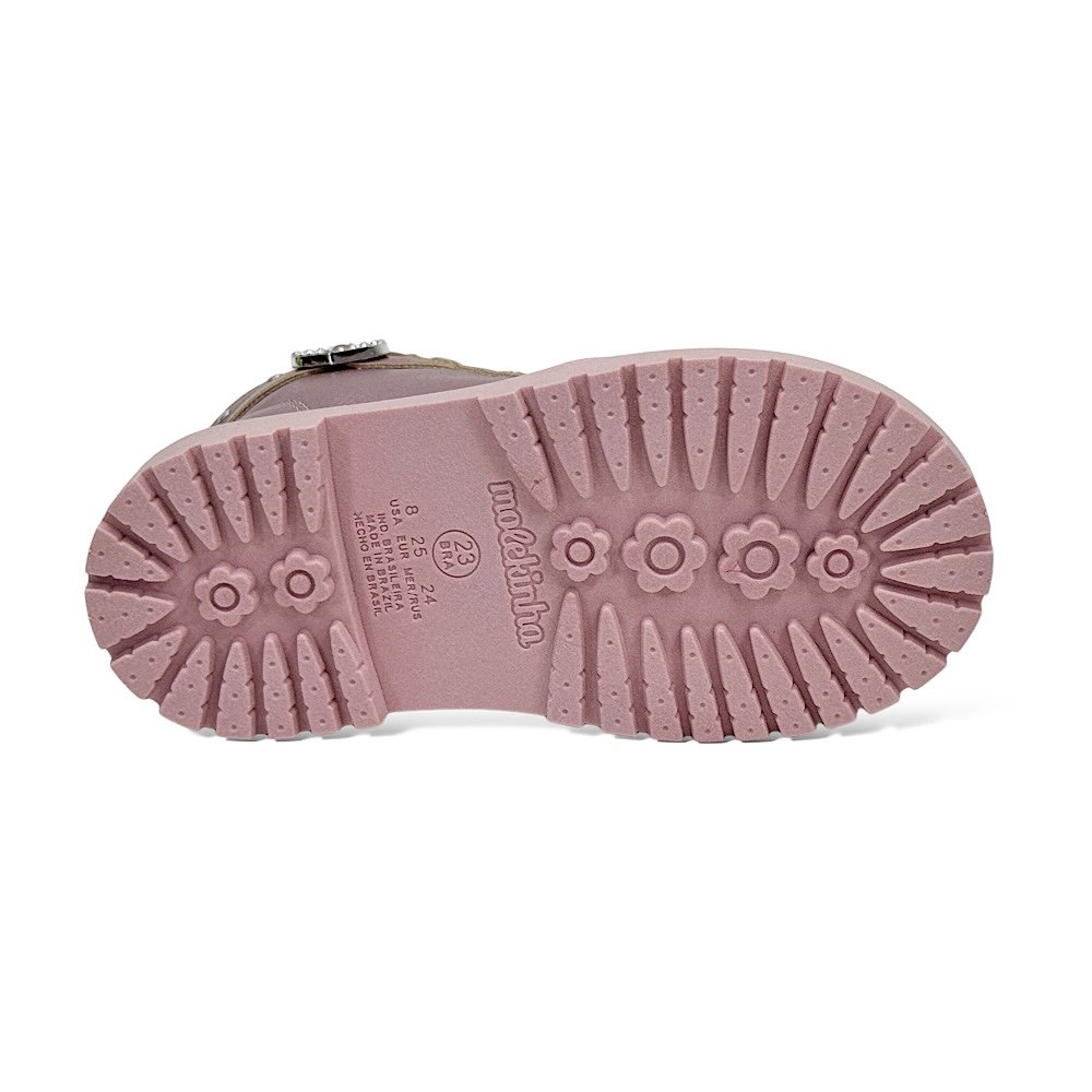 Bota Molekinha Coturno Bebê 2126.526 Rosa Metalizado Rosa 6