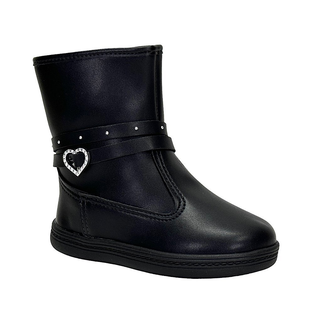 Bota Molekinha Bebê Casual 2127.219 Preto Preto 1