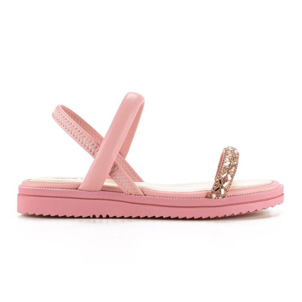 Sandália Pink Cats Flatform Cristal V3611 Rosa Rosa 2