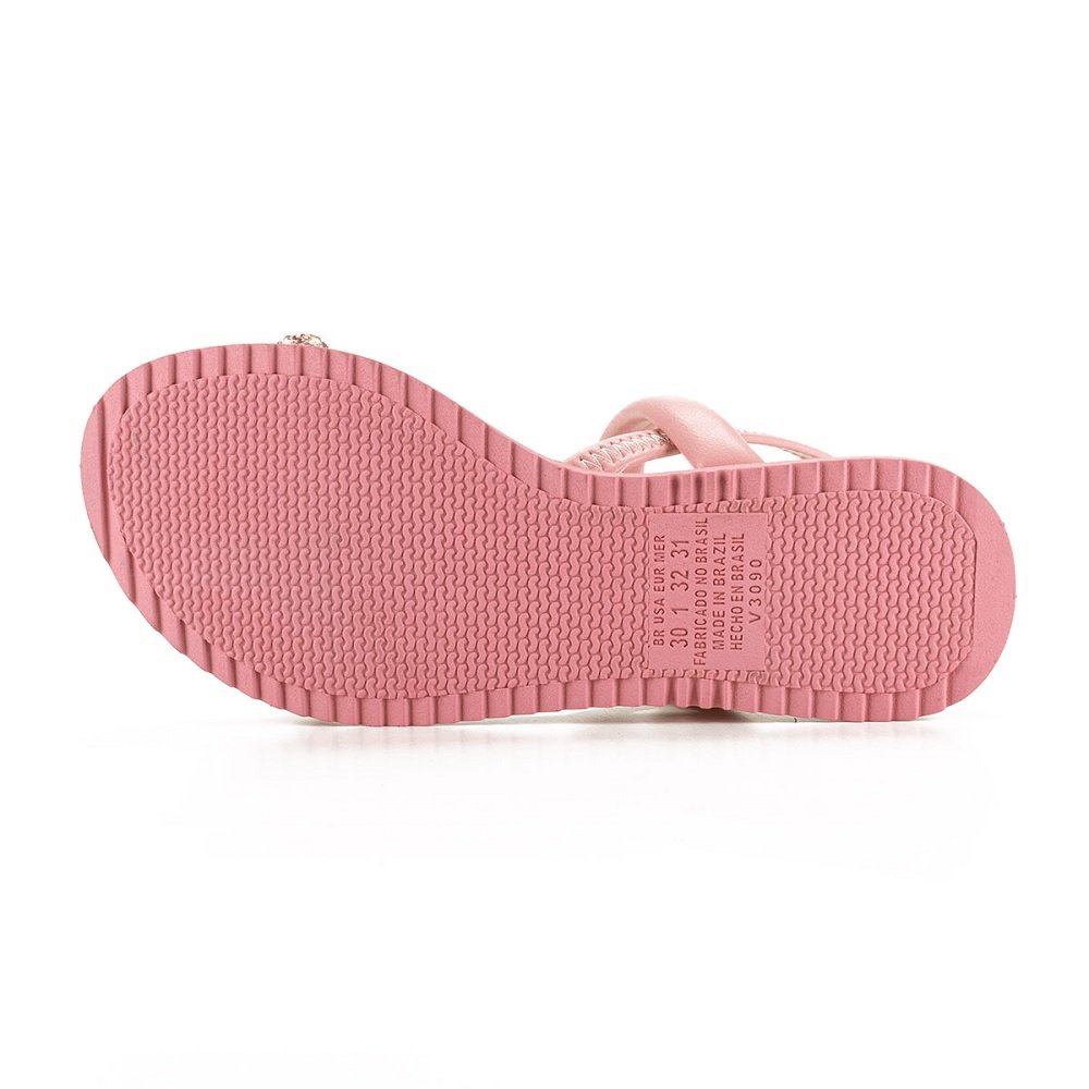 Sandália Pink Cats Flatform Cristal V3611 Rosa Rosa 6