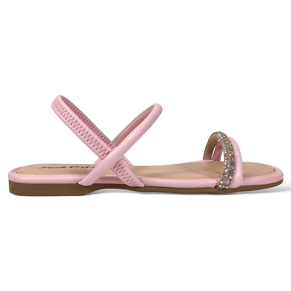 Sandália Pink Cats Rasteirinha Brilhos V3902 Blush Rosa 2