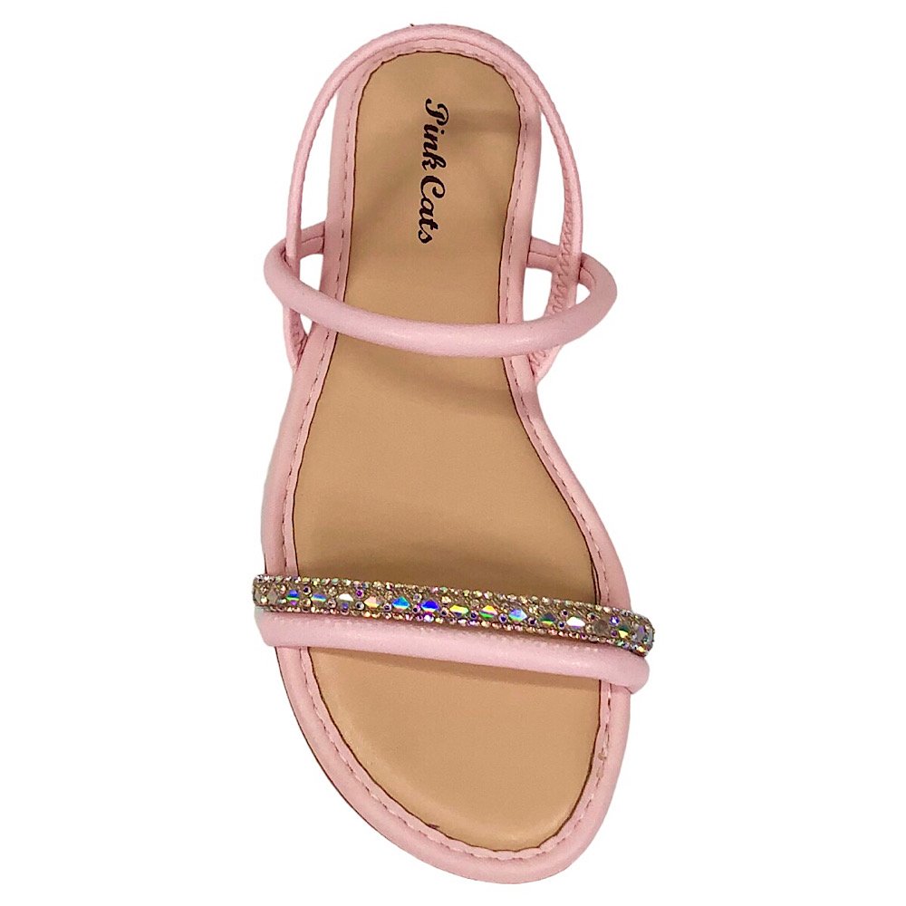 Sandália Pink Cats Rasteirinha Brilhos V3902 Blush Rosa 4