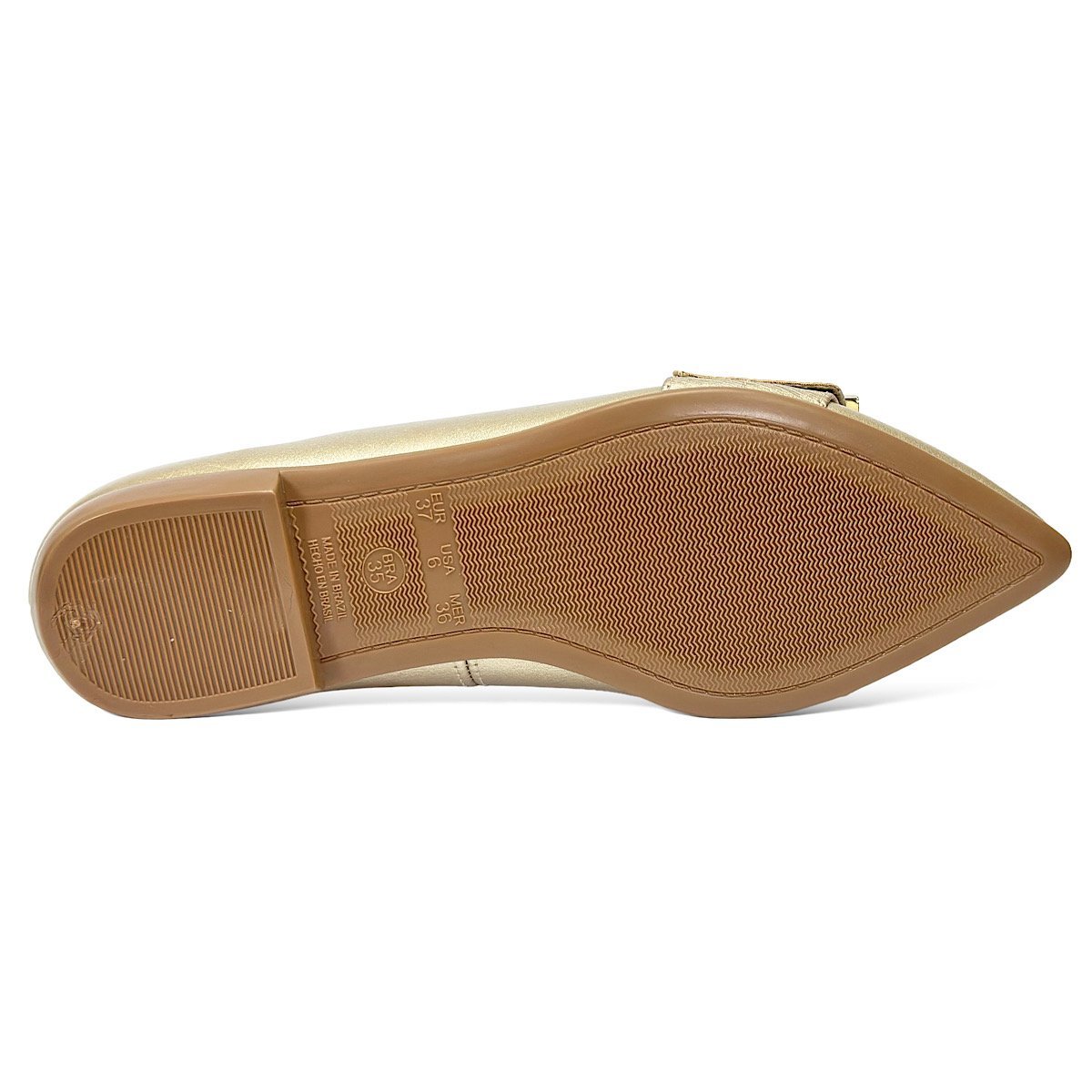 Sapatilha Santinelli Bico Fino Fivela 1266-758 Champagne Dourado 6