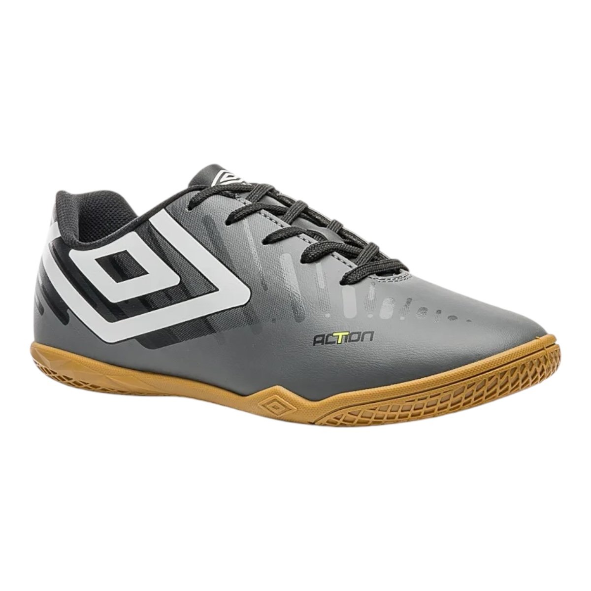 Chuteira Umbro Futsal Action U01FB00250 Grafite/Preto Cinza 2