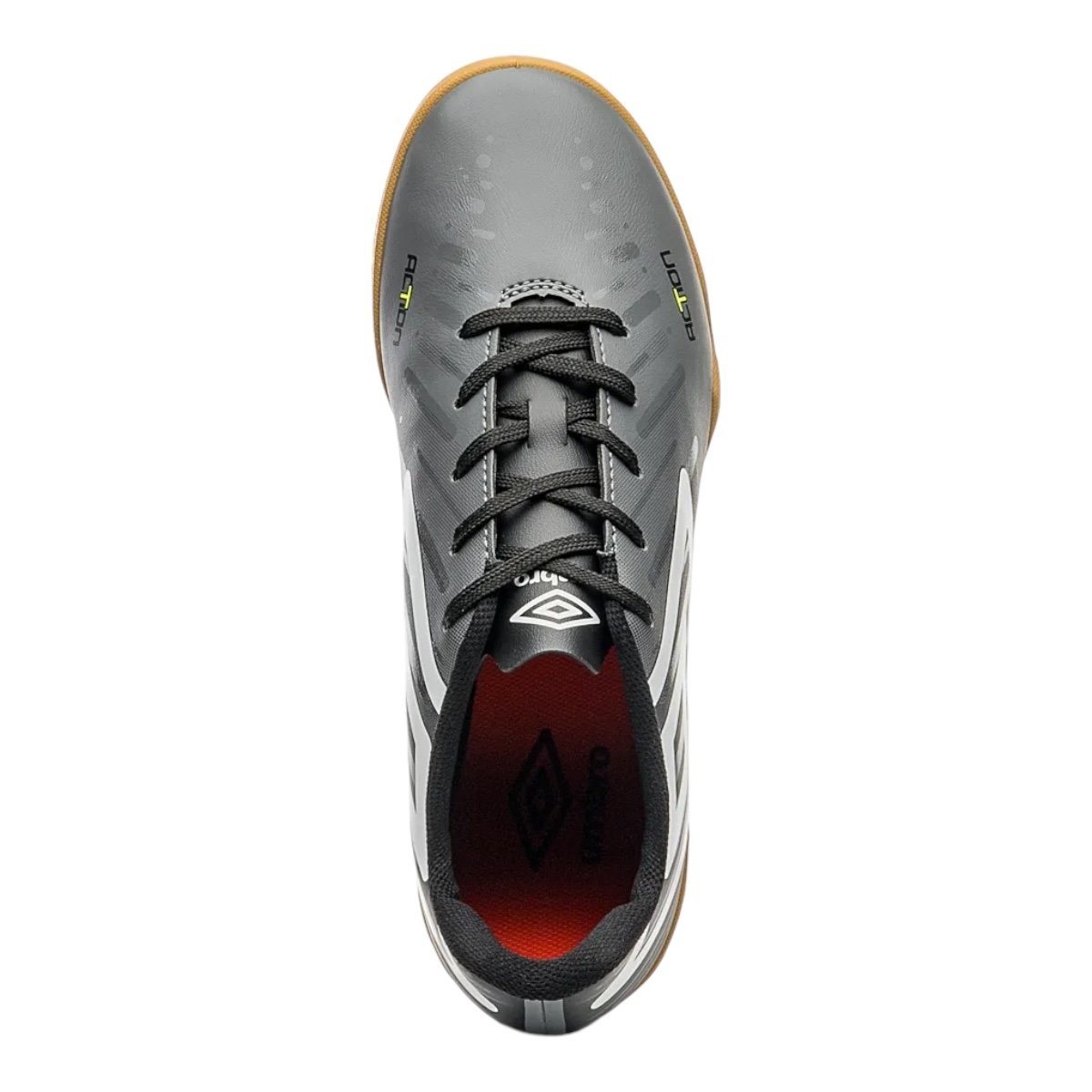 Chuteira Umbro Futsal Action U01FB00250 Grafite/Preto Cinza 4