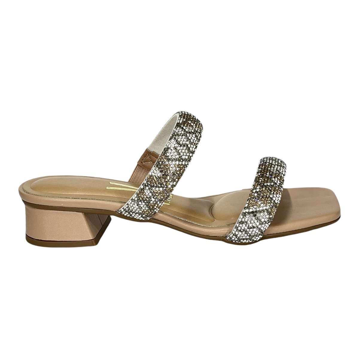 Tamanco Vizzano Glitter Salto Baixo 6454.122 Nude Marrom 2