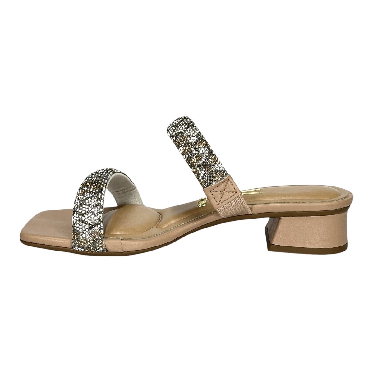 Tamanco Vizzano Glitter Salto Baixo 6454.122 Nude Marrom 3