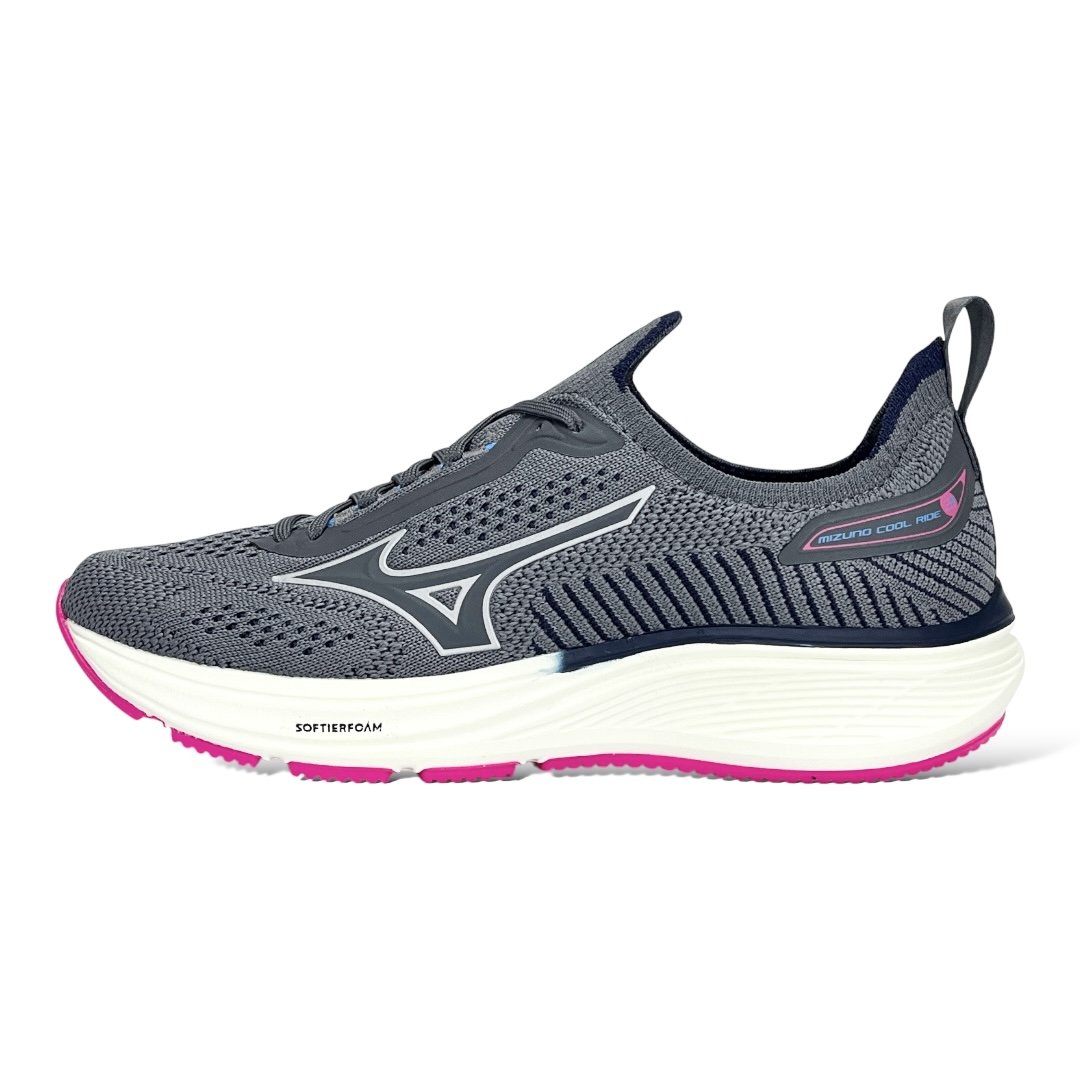 Tênis Mizuno Cool Ride 3 Feminino 101095095 Chumbo/Pink Cinza