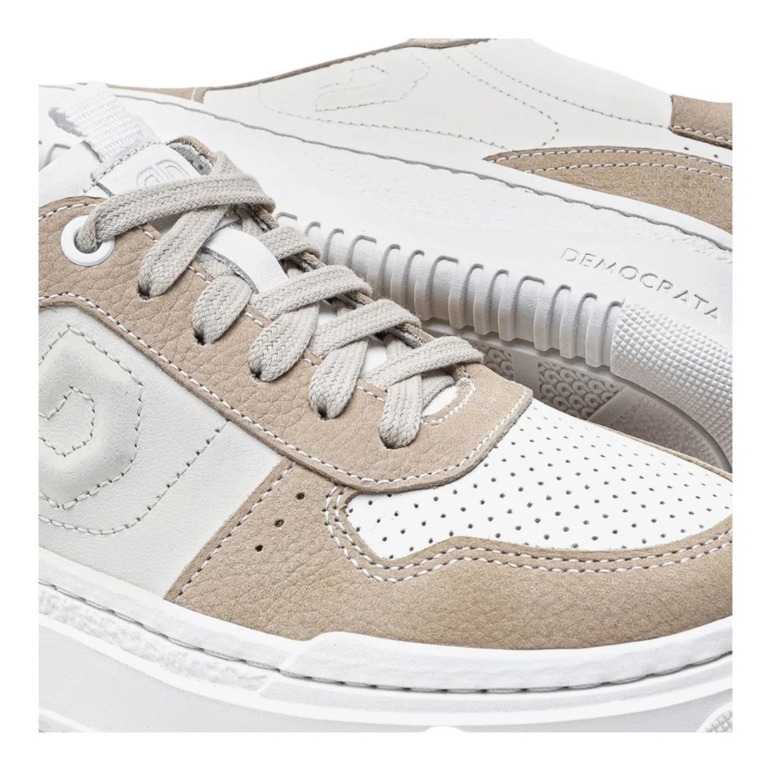 Tênis Democrata Feminino Block Couro 616101 Bege/Off White Bege 3