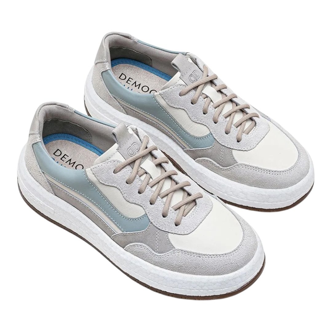 Tênis Democrata Feminino Drake Pulse 618104 Off White/Azul Cinza 2