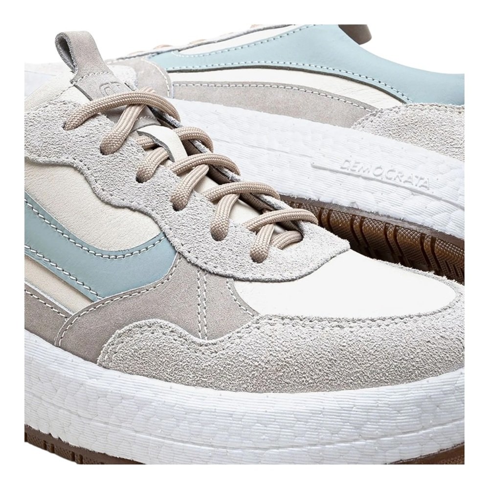 Tênis Democrata Feminino Drake Pulse 618104 Off White/Azul Cinza