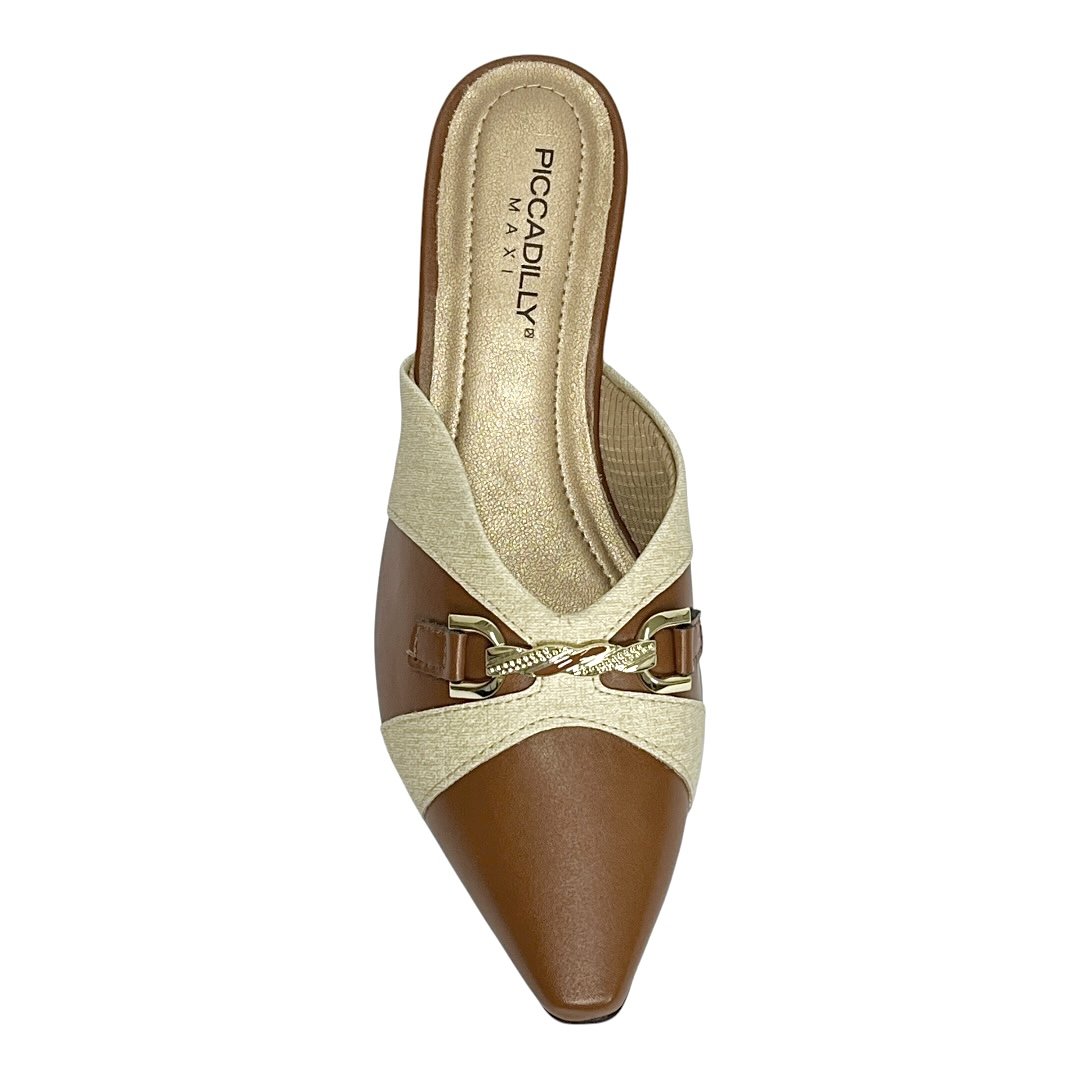 Mule Piccadilly Maxi Silvia 279042 Conhaque/Natural Marrom 4
