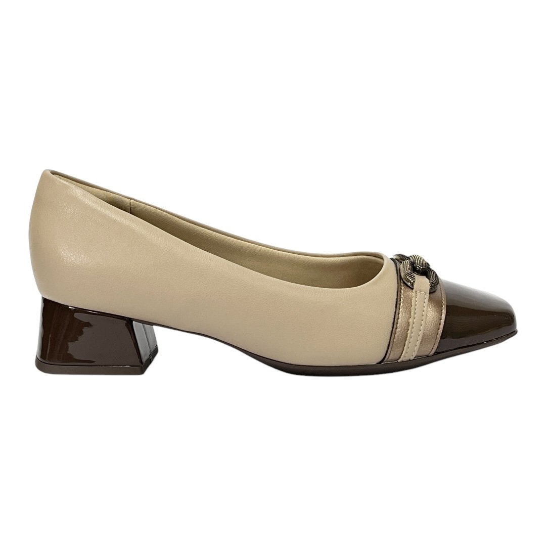 Sapato Piccadilly Scarpin Taci Salto Médio 160099 Castanho Catanho 2