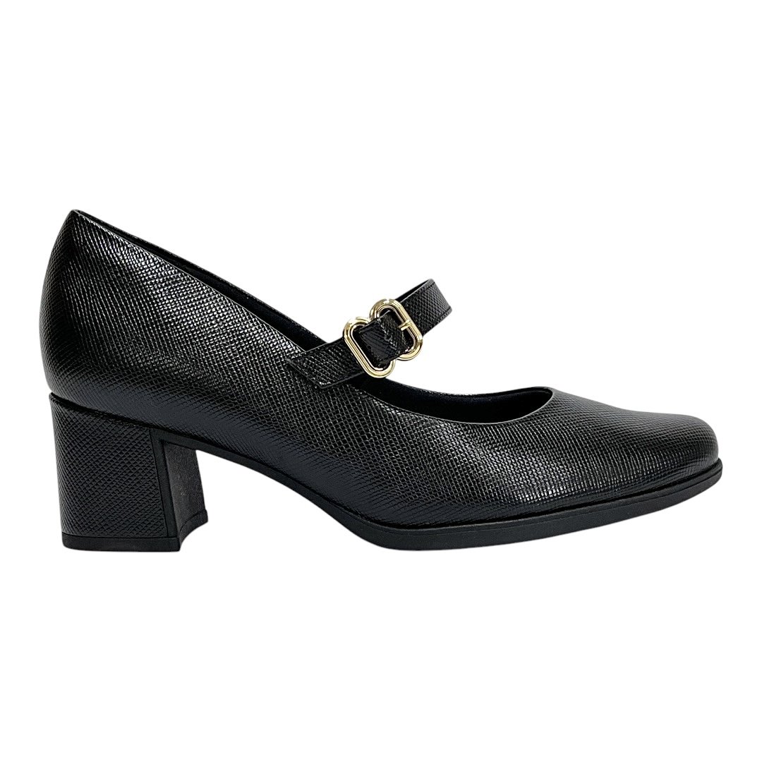 Sapato Piccadilly Mary Jane Salto Médio 654063 Preto Preto 2