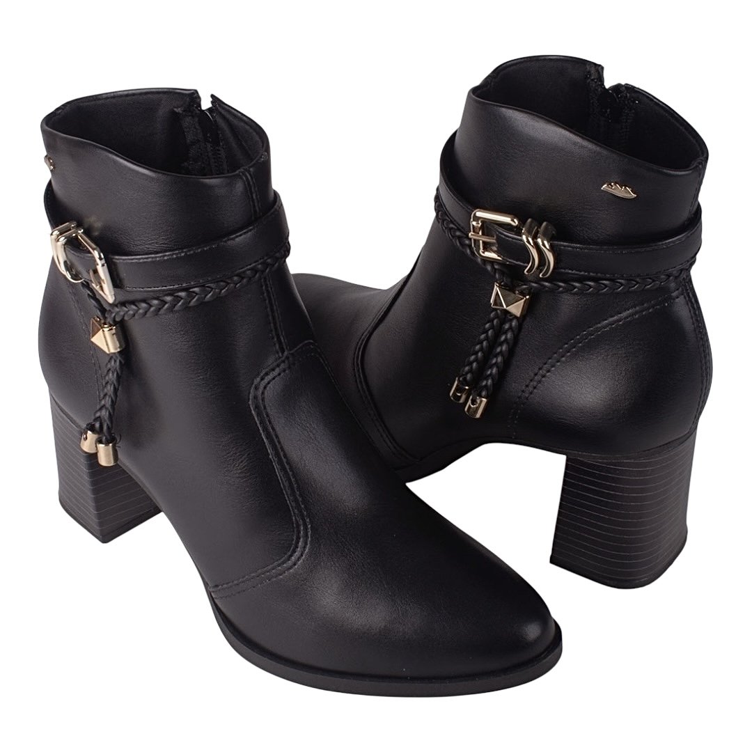 Bota Dakota Cano Baixo salto bloco DA781 Preta Preto 5