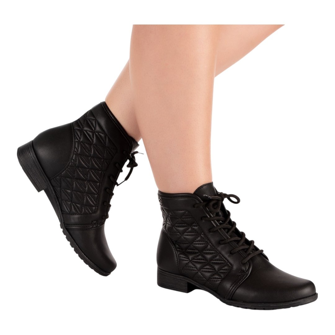 Bota Dakota Coturno Dakota Salto Baixo DA921 Preto Preto 6