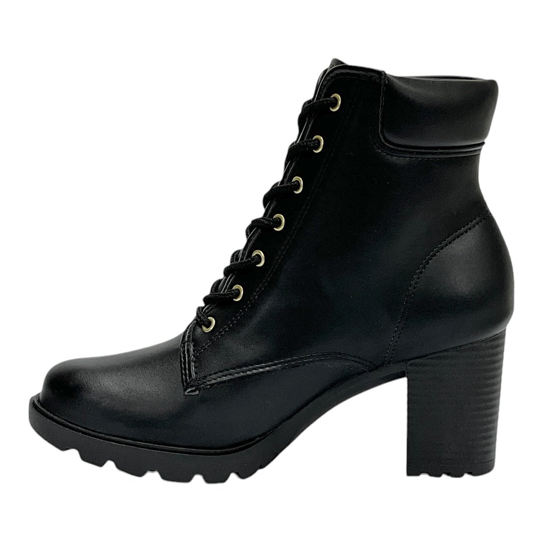 Bota Moleca Coturno Salto Tratorado 5348.101 Preto Preto 3
