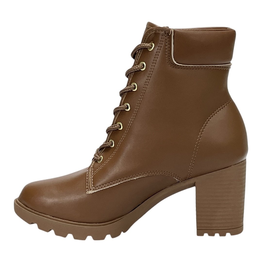 Bota Moleca Coturno Salto Tratorado 5348.101 Avelã Avelã 4