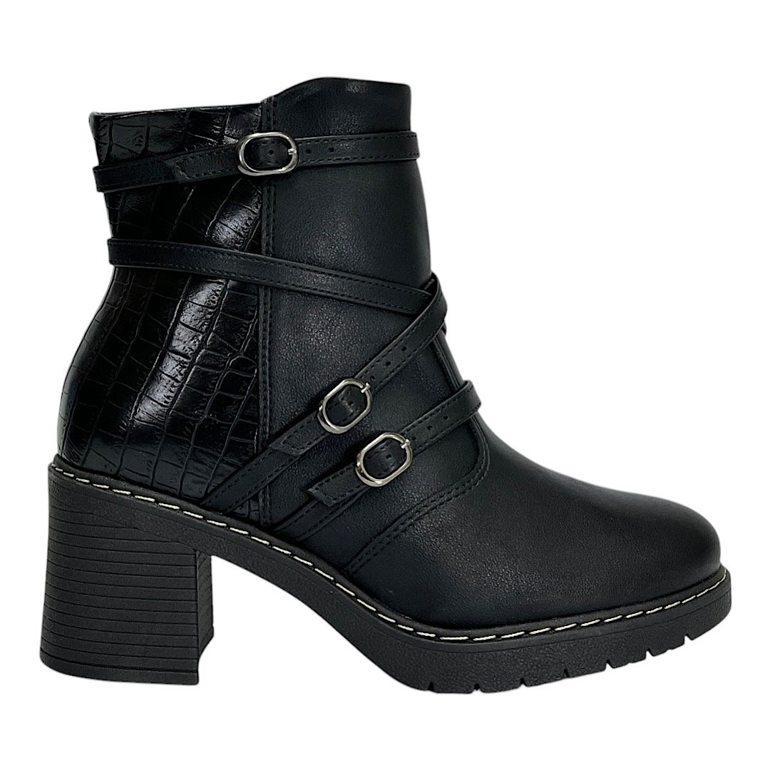 Bota Piccadilly Maxi Denise Croco 769002 Preto Preto 2
