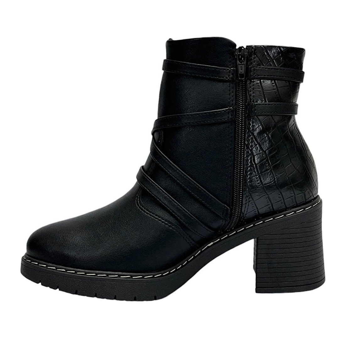 Bota Piccadilly Maxi Denise Croco 769002 Preto Preto 3