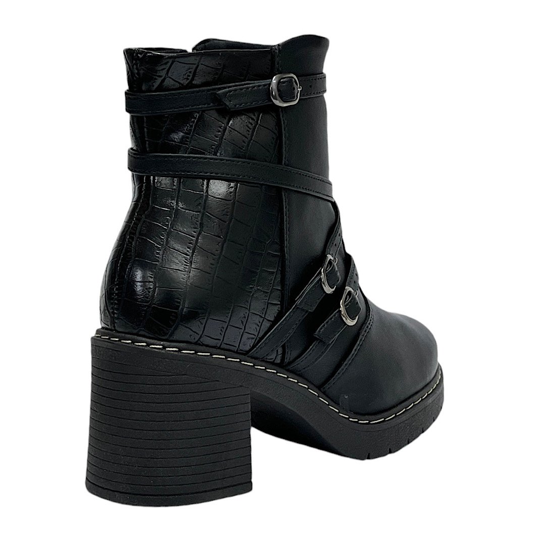 Bota Piccadilly Maxi Denise Croco 769002 Preto Preto 5