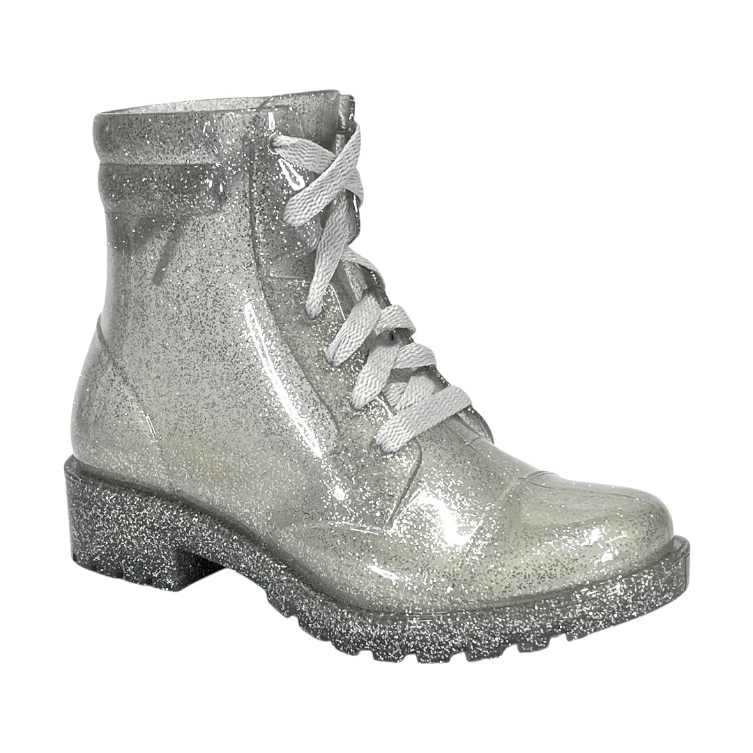 Bota Petite Jolie Coturno Iggy Infantil PJ4995IN Glitter Prata Prata