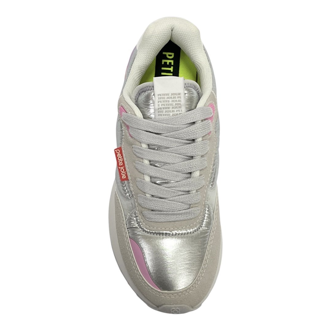 Tenis Petite Jolie Retro Running PJ7541 Prata Prata 4
