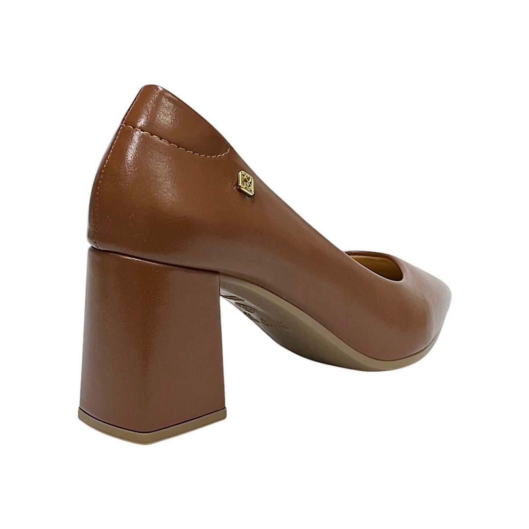 Sapato Santinelli Scarpin Salto Bloco 1606-001 Caramelo Marrom 5