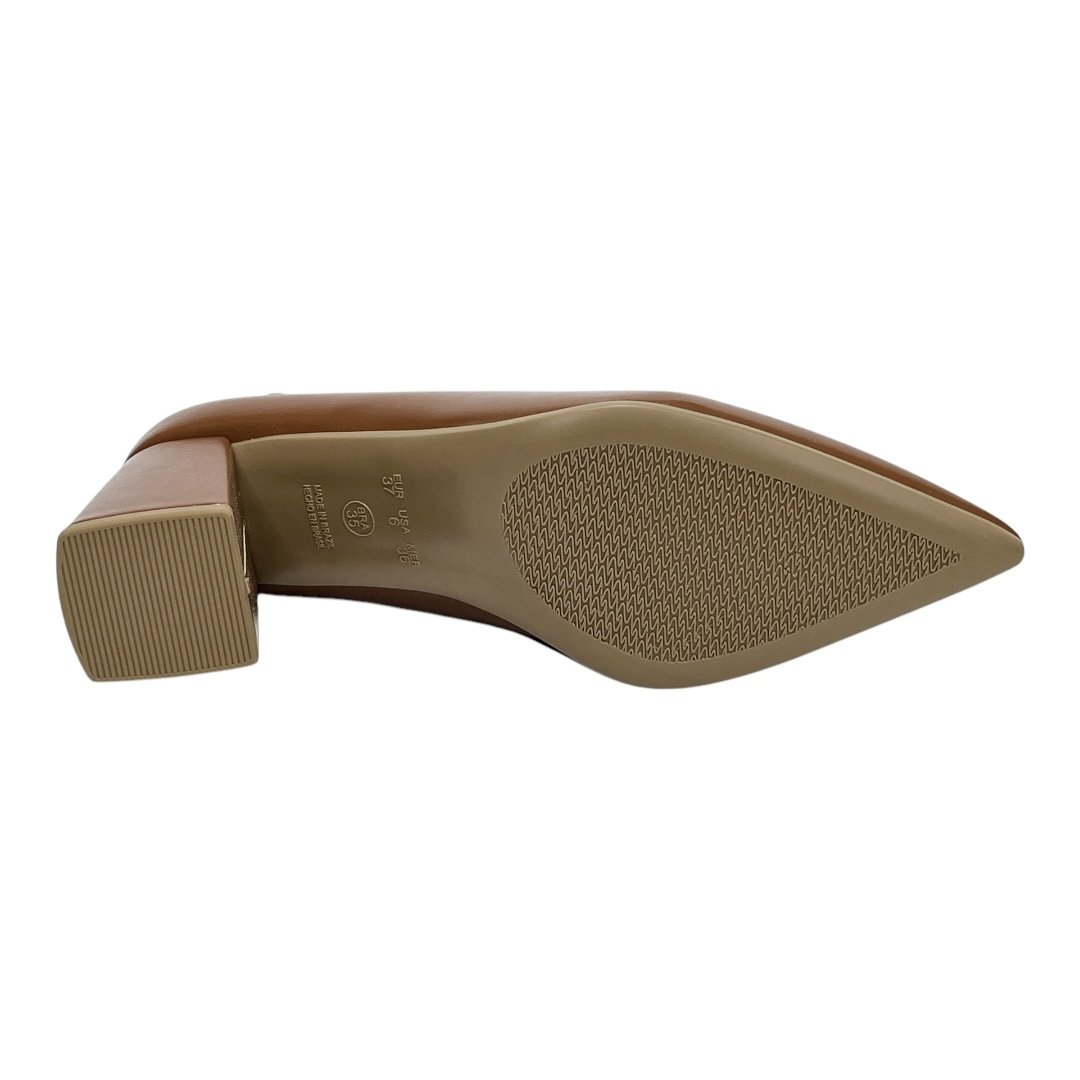 Sapato Santinelli Scarpin Salto Bloco 1606-001 Caramelo Marrom 6