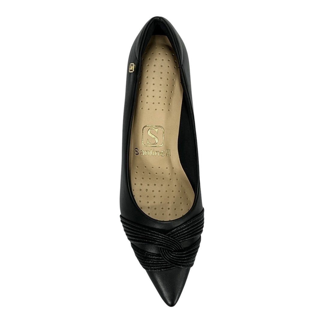 Sapato Santinelli Scarpin Salto Bloco 1606-005 Preto Preto 4