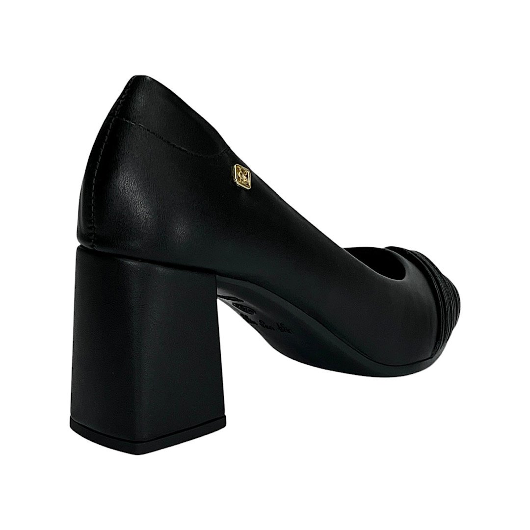 Sapato Santinelli Scarpin Salto Bloco 1606-005 Preto Preto 5