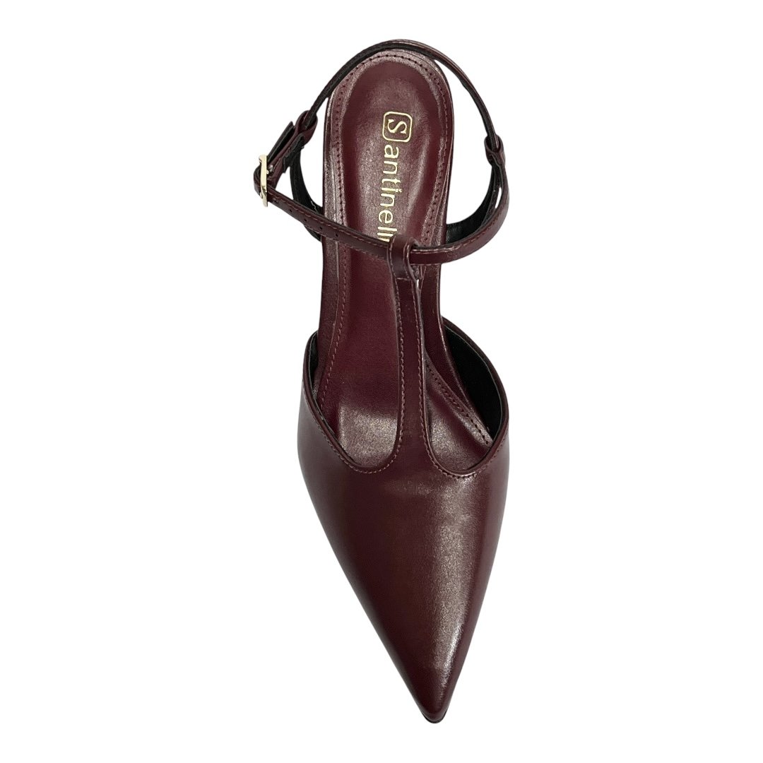Sapato Santinelli Slingback Salto Bloco 1636-002 Marsala Marsala 4