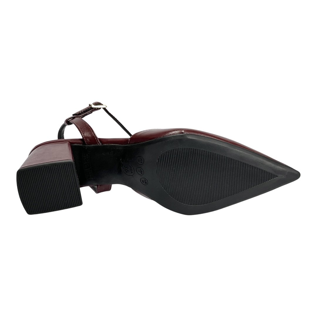 Sapato Santinelli Slingback Salto Bloco 1636-002 Marsala Marsala 6