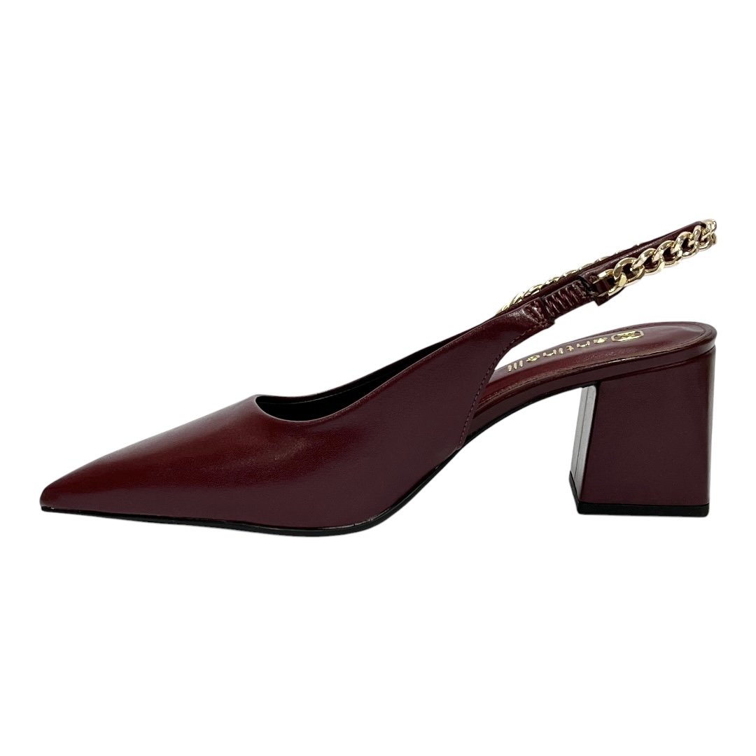 Sapato Santinelli Slingback Salto Bloco 1636-003 Marsala Marsala 3